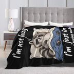 Sleepy Raccoon Blanket Throw Gift for Girls Women 50"X40" - Image 6