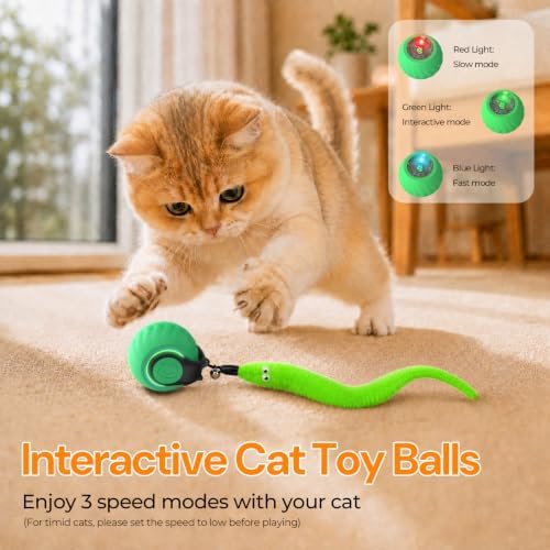 Interactive Cat Toys with Bird Sounds & 3 Speed Modes for Indoor Cats Play - Image 2