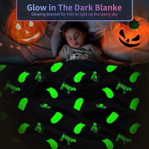 COMFAR Cute Halloween Blankets for Kids, for Kids/Teens/Women/Men, Halloween Blankets and Throws for Adults, Spooky Blanket for Boy/Girls, Fall Throw Blanket for Couch 40"x 60" - Image 2
