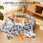 Luciphia 1 Pack 6 Dog Blankets Cat Soft Fluffy Fleece Pet Blanket Warm Cute Print Design Puppy Kitten Doggy Paw Grey Large(41"x31") - Image 4