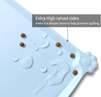 Hoki Found Silicone Pet Food Mats - Non Slip Bowl Placemats for Dogs & Cats - Waterproof, Suitable for Carpet - Frost
