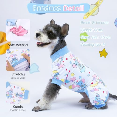 XPUDAC 4 Pack Dog Pajamas Soft Puppy Onesies Pet Clothes for Small Dogs, L - Image 2