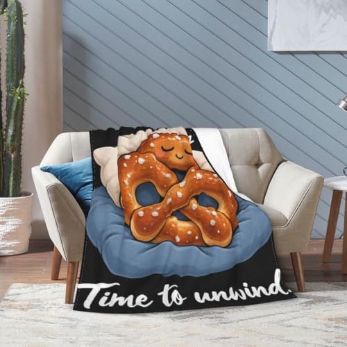 Sleepy Pretzel Blanket Throw Gift for Girls Women 60"X50" - Image 2