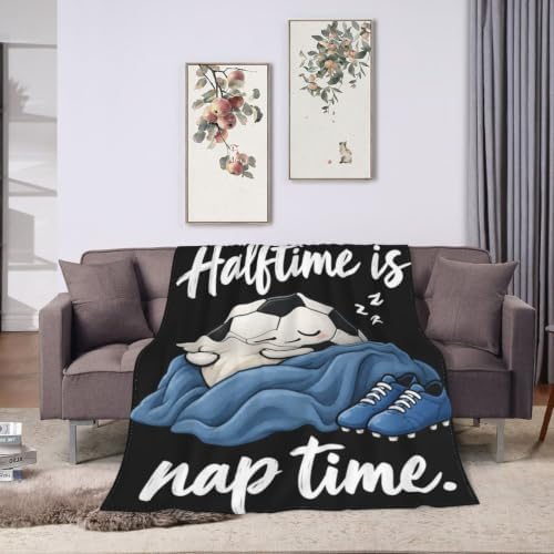 Sleepy Soccer Blanket Throw Gift for Girls Women 60"X50" - Image 3