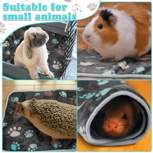 Reginary 4 Pcs Guinea Pig Fleece Cage Liners, Cute Paw, 24 x 16 Inch - Image 5