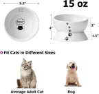 Y YHY Elevated Cat Food Bowl, Raised Food and Water Bowl for Cat and Small Dog, Tilted Ceramic Water Bowls No Spill,15oz, Dishwasher Safe