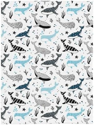 Whales Throw Blanket Lightweight Warm Flannel Fleece Blankets Cozy Soft Air Conditioning Blanket Gifts for Women Men Girls Boys 80"x60" - Image 6