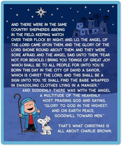 Hallmark Peanuts Linus Christmas Speech Blanket, 50" x 60", Gift for Kids - Image 6