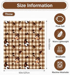 Gnome Coffee Throw Fleece Blanket,Checkered Theme Flannel Blankets,50"x60" - Image 4