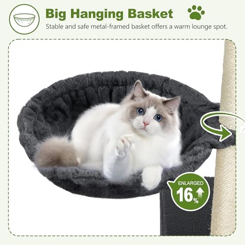 Small Cat Tree Tower for Indoor Cats, 40 in Medium Cat Bed Scratching Posts - Image 6