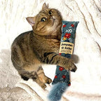 Jumpaws 2 Pack Natural Interactive Catnip & Silvervine Cat Kicker with Feathers, Bite Resistant Chew Toy, Crinkle Kicker, Accessories for Indoor Cat, Premium Corduroy Floral - Image 3