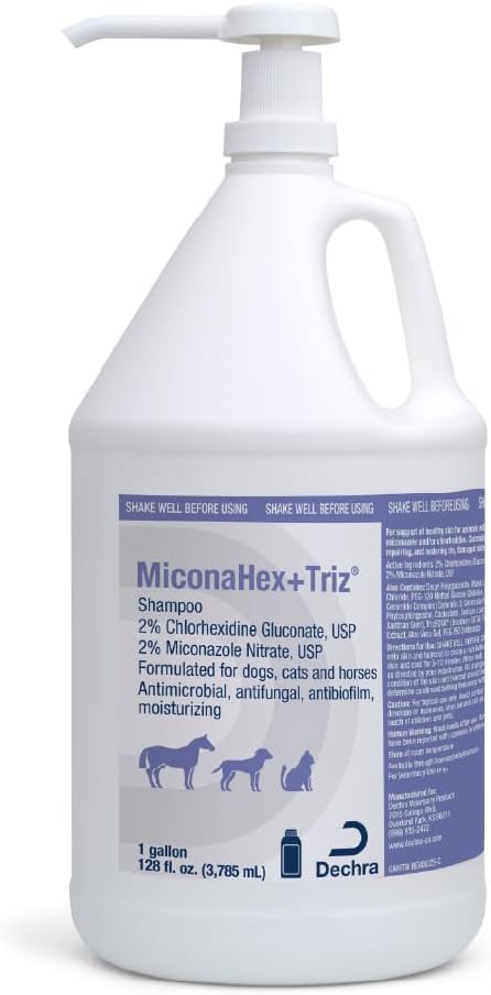 MiconaHex+Triz Shampoo for Dogs, Cats and Horses, Gallon | Antibiofilm, Moisturizing; Packaging May Vary