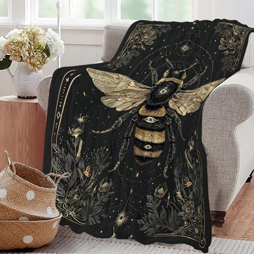 Bee Blanket Bumblebee Animal Throw Blankets Gifts for Girls Boys Kids Bee Lover Soft Cozy Fleece Plush for Couch Sofa Bed 80"x60" - Image 5