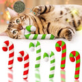 MALLMALL6 6Pcs Christmas Candy Cane Catnip Toys Gift for Indoor Chew Bite Kick Catmint Pet Supplies, Cute Interactive Toy for Cat Lover Xmas Presents (Tricolor) by MALLMALL6