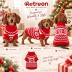 Dog Sweater for Small Dogs Girl Boy Winter, Dog Clothes, Red, M - Image 5
