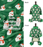 2-Pack Christmas Dog Pajamas Xmas Pet Pjs with Snowman Elk Patterns Christmas Dog Onesie Jumpsuits Jammies Clothes Stretchy Shirts Comfy Outfit Costume Apparel for Small Medium Large Dogs XL - Image 2