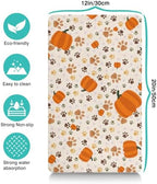 Fall Pumpkin Dog Food & Water Mat, Paw Prints Autumn Pet Feeding Mat for Floor Non-Slip Waterproof, Super Absorbent Cat Bowl Mat, Easy to Clean Eco-Friendly Durable Pet Placemat,12" × 20" - Image 4