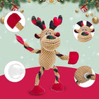 Christmas Squeaky Dog Toys, Stuffed Large Dog Toys to Keep Them Busy, Interactive Plush Chew Toys with Crinkle Paper, Tough Pet Animal Toys for Small Medium Large (Elk) - Image 2