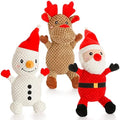 Senneny 3 Pack Dog Christmas Toys Santa,Reindeer and Snowman, Stuffed Squeaky Toys for Dogs Puppy, Plush Dog Toy for Large Medium Small Dogs, Interactive Durable Chew Toys by Senneny