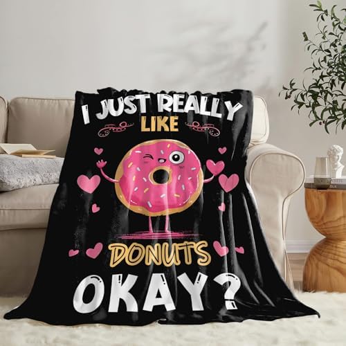 Donut Blanket for Girls Women Boys Men Adults Kids Soft Cozy Fleece Dessert Cake Throw Blankets Lovers Gifts Warm Flannel Plush Lightweight Decor for Couch Bed Sofa 80"X60" - Image 4