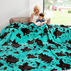 Queen Size Blankets for Bed - Teal Blue Soft Queen Fleece Throw Blanket Full Size Turquosie Fuzzy Cozy Bedding for Bed Couch All Seasons Bedroom Home Decor 90"x90" by IMUKU