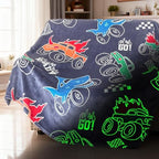COMFAR Glow in The Dark Monster Truck Blanket for Boys/Girls/Kids/Toddler/Baby, Monster Truck Toys for Boy Age 3-12, Car Blanket for Birthday/Gifts 40"x 50" by COMFAR