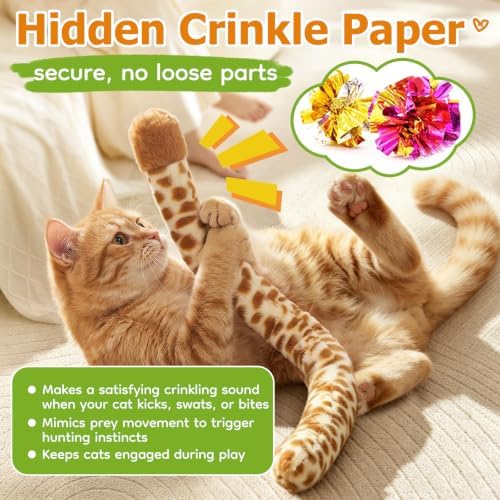 ETEKYER Cat Toys Tail, 2 Pack, 23.8 Inches Indoor Catnip Cat Kicker Toy - Image 5
