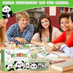 Ulema 78Pcs Cute Stationery Set Cartoon Panda Birthday Gifts for Boys Girls Back to School and Kawaii Classroom Office Supplies with Panda BallPoint Pen, Pencils, Erasers, Sticky Notes etc. - Image 6