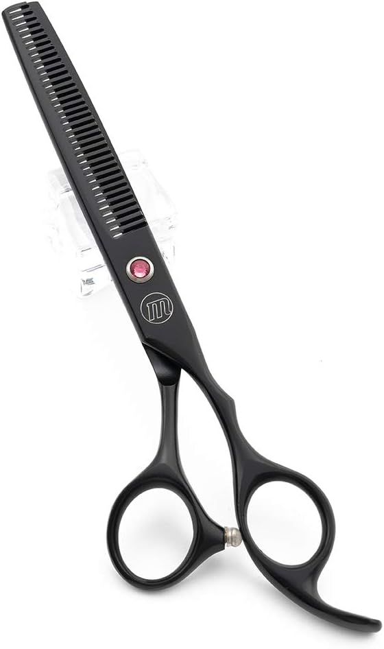 Moontay Professional 7" Dog Grooming Scissors Set 4PCS, Black | Straight, Upward Curved, Downward Curved, Thinning/Blending Shears for Dog, Cat and Pets, JP Stainless Steel
