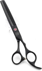 Moontay Professional 7" Dog Grooming Scissors Set 4PCS, Black | Straight, Upward Curved, Downward Curved, Thinning/Blending Shears for Dog, Cat and Pets, JP Stainless Steel