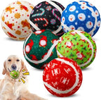 Civaner 6 Pcs Christmas Dog Toys Bulk, 2.5 Inch Squeaky Tennis Balls by Civaner