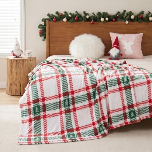 Gogreen Cozy Christmas Blanket - 300 GSM Flannel Throw Size for Home Decoration - Ultra Soft (Christams Check, Throw - 50" x 60") - Image 3