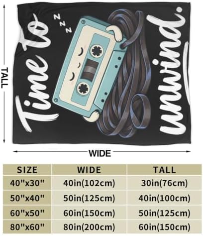 Sleepy Cassette Blanket Throw Gift for Girls Women 60"X50" - Image 7