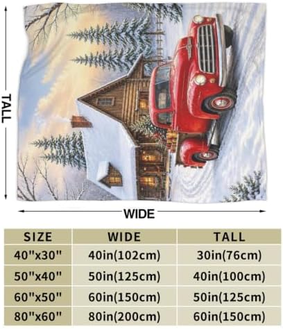 Christmas Red Truck Blanket Winter Cabin Throw Stuff Gifts 60"x50" - Image 3