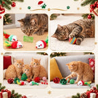 Foilswirl 150 Pcs Christmas Cat Toys Set, Red Green Indoor Kitten Toys - Image 5