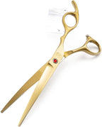 Moontay Professional 7" Dog Grooming Scissors Set 4PCS, Gold | Straight, Upward Curved, Downward Curved, Thinning/Blending Shears for Dog, Cat and Pets, JP Stainless Steel