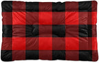 Red and Black Buffalo Plaid Dog Bed Mat for Large Dog Puppy Cat Kitten, Classical Lumberjack Plaid Ultra Soft Pet Bed Mattress for Crate with Anti-Slip Washable, 24 x 36 Inches by Mazeann