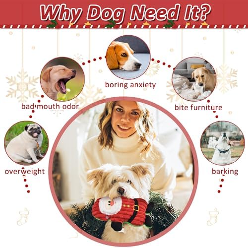 4 Pack Christmas Dog Toys, Christmas Squeaky Dog Toys Gifts for Large Medium Small Puppy,Dog Chew Toys,Christma Dogs Toys Gift - Image 5