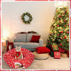 Cat Tunnel Christmas Tree Skirt Cat Bed Indoor 3 ft x 3 ft x 10 Inch Kitten Donut Tunnel with Ball Peekaboo Cave Pet Bed Round Hideaway Holiday Cave Circle Pets Gift(Elk) - Image 6