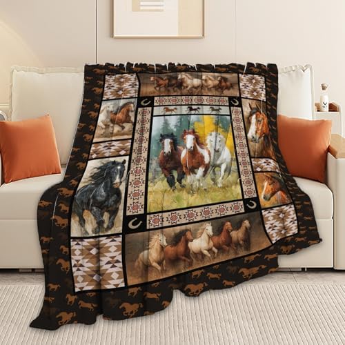 Horse Throw Blanket Horse Stuff Gifts for Kids Girls Boys Adults Women Men Soft Cozy Warm Plush Fluffy Fuzzy Fleece Blanket Decor 60''X80'' - Image 6