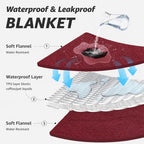 LOOBANI King Size Waterproof Blanket, Oversized Bed Cover, 85"x108", Red - Image 3