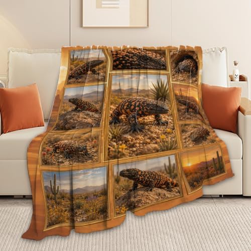 Gila Monster Throw Blanket Gifts for Lizard Lover Boy Men 50"X40" - Image 5