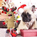 Christmas Squeaky Plush Dog Toys for Small Medium Large Dogs, Durable and Indestructible Dog Christmas Toys, Cute Reindeer Squeaky Dog Toys,Teeth Cleaning and Interactive Puppy Toys - Image 5