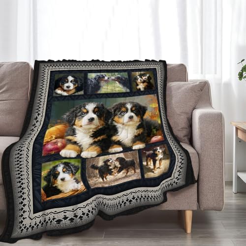 Bernese Mountain Dog Blanket Cute Dogs Animal Throw Blankets Gifts for Girls Boys Kids Dog Lover Soft Cozy Fleece Plush for Couch Sofa Bed 60"x50" - Image 4