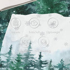Xmas Blanket Watercolor Pine Tree Forest, Christmas Soft Cozy Flannel Blanket, Winter Snowflake Snowy Lightweight Throw Blanket for Home Party Bed Sofa Couch, 50" x 60" - Image 3