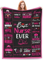 Nurse Theme Blanket, Nurse Gifts for Women, Gifts for Nurses Female, Cozy Lightweight Warm Throw Blanket, Nurse Appreciation Gift, Nurse Practitioner Gift, Nursing Student Gift Blanket 50" x 40" by Qilerongrong