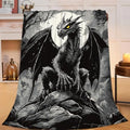 Black Dragon Blanket for Girls Women Boys Men Adults Kids Soft Cozy Fleece Cool Dragon Lovers Throw Blankets Gifts Warm Flannel Plush Lightweight Decor for Couch Bed Sofa 60"X50" by Unknown