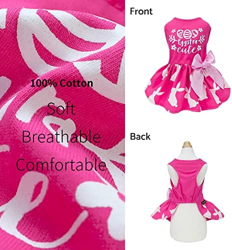 Fitwarm Eggstra Cute Easter Outfit, Bunny Dress, Holiday Clothes for Small Dogs and Cats, Hot Pink, Small - Image 3