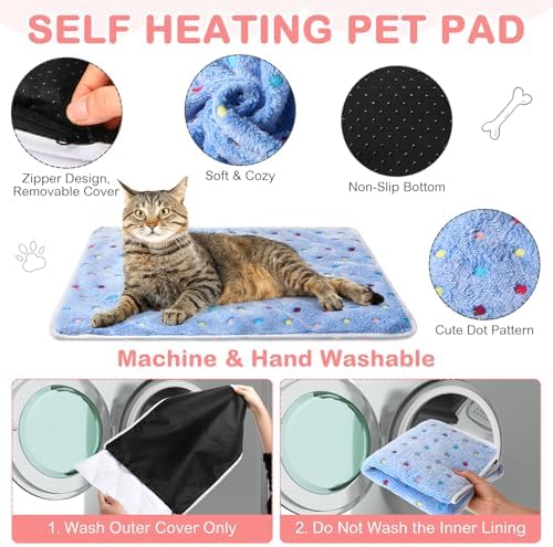 4 Pack Self Heating Cat Pad Self Warming Dog Mat, Dot, 16 x 20 Inch - Image 3
