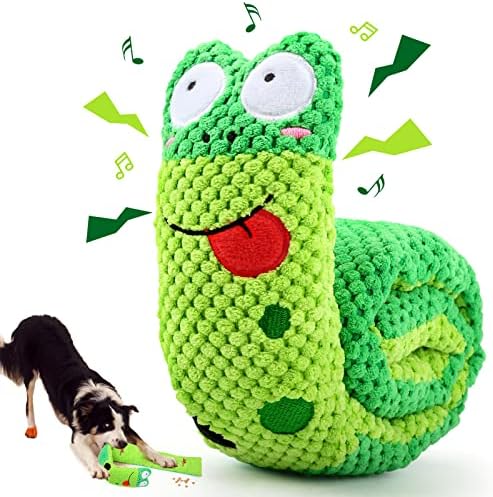 Letsmeet Squeaky Snuffle Dog Toy for Boredom Relief, Interactive Treat Puzzle Plush for Mental Stimulation & Foraging Training, Soft Chew Toy for Small Medium Dogs by Letsmeet